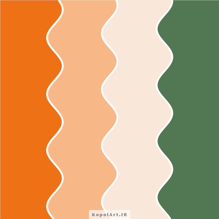 پالت رنگ سبز لجنی، نارنجی و هلویی(پالت رنگ پاییزی)