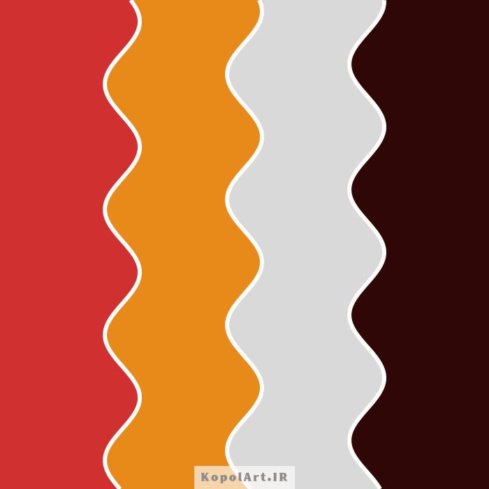 پالت رنگ قرمز و نارنجی پر انرژی و گرم