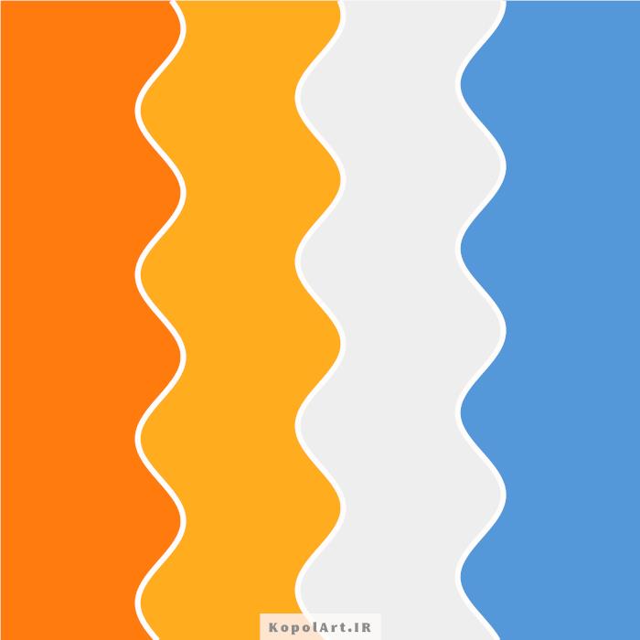 پالت رنگ نارنجی و آبی آسمانی