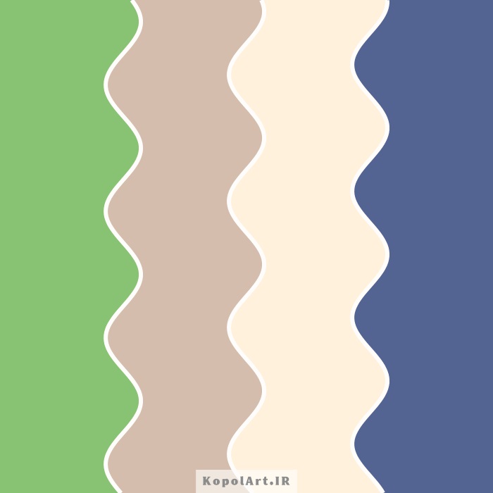 پالت رنگ آبی نفتی، سبز چمنی و بژ