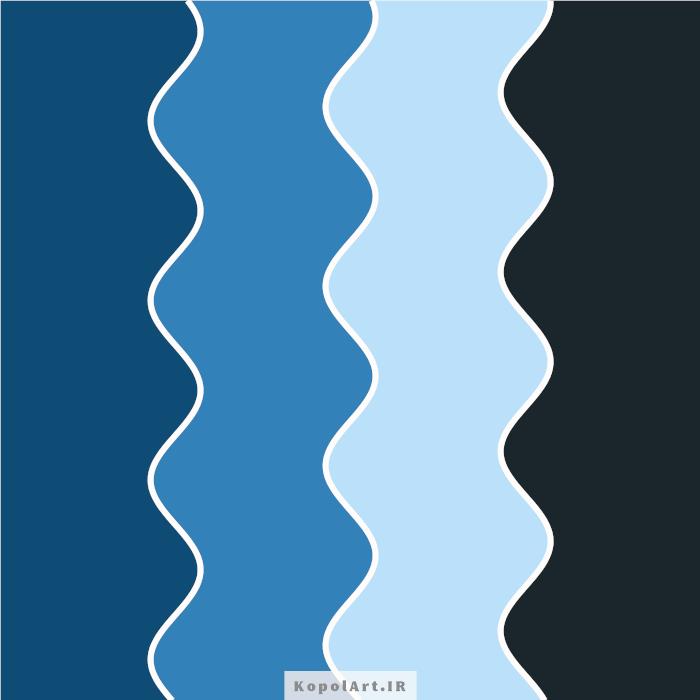 پالت رنگ زمستانی آبی درباری، آبی آسمانی و آبی نفتی