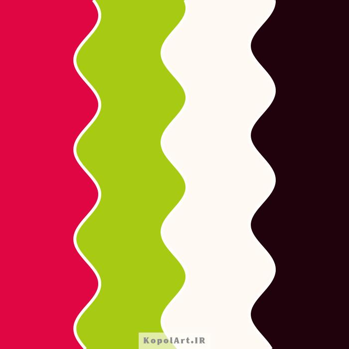 پالت رنگ هندوانه‌ای سبز، قرمز و مشکی شرابی، تم شب یلدا