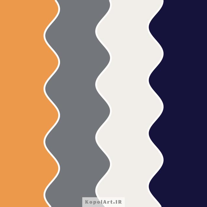 پالت رنگ نارنجی سلطنتی و خاکستری تیره