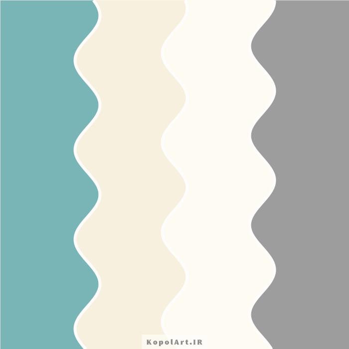 پالت رنگ آبی لجنی، نوک مدادی و بژ