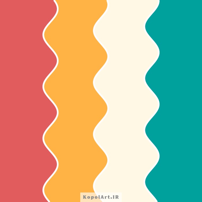 پالت رنگ تابستانی با رنگهای قرمز مرجانی، سبزآبی و نارنجی