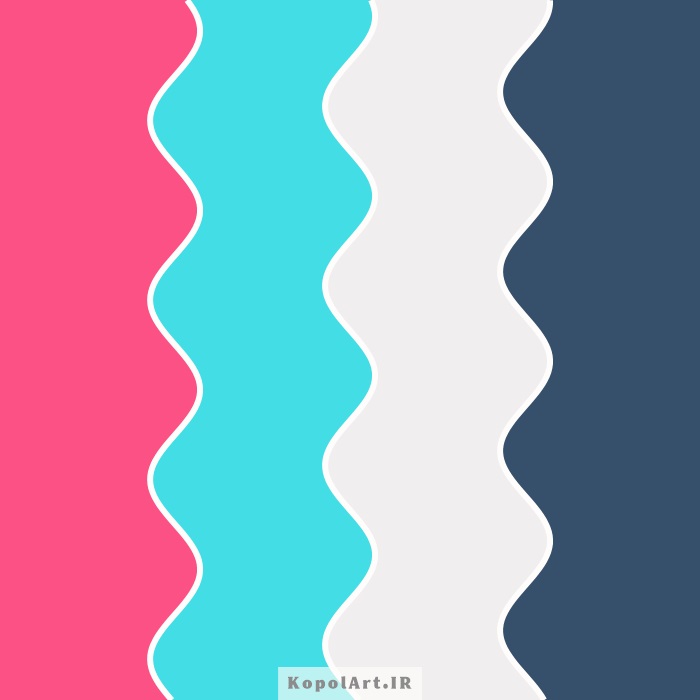 پالت رنگ صورتی، سبزآبی و آبی نفتی