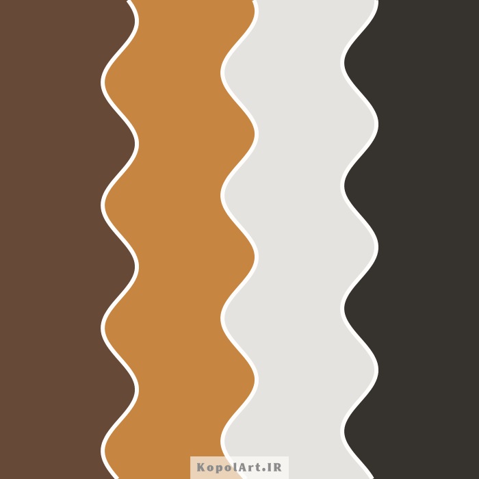 پالت رنگ قهوه‌ای گردویی، برنزی روشن، قهوه‌ای ذغالی و طوسی بسیار روشن