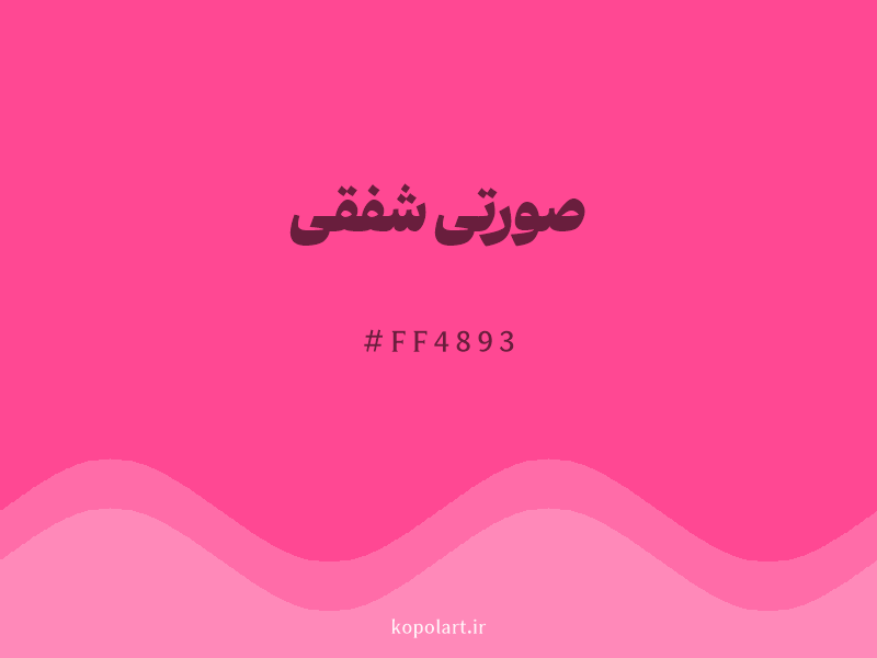 رنگ صورتی شفقی با کد هگزادسیمال FF4893 و نام لاتین Aurora Pink Color