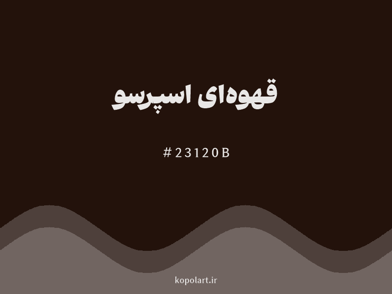 رنگ قهوه‌ای اسپرسو با کد هگزادسیمال 23120B و نام لاتین Coffee Bean Color