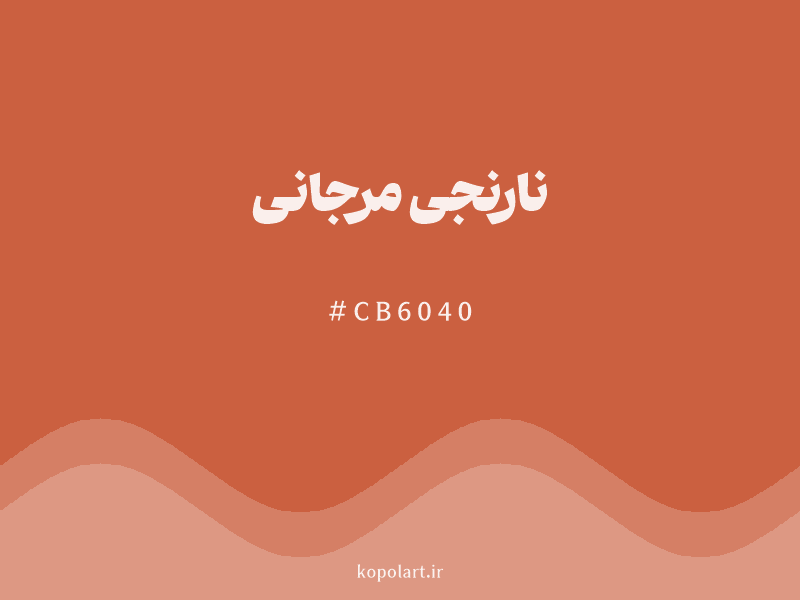 رنگ نارنجی مرجانی با کد هگزادسیمال CB6040 و نام لاتین Coral Orange Color