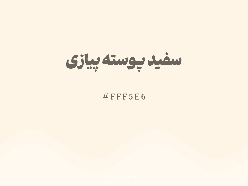 رنگ سفید پوسته پیازی با کد هگزادسیمال FFF5E6 و نام لاتین Onion Skin White Color