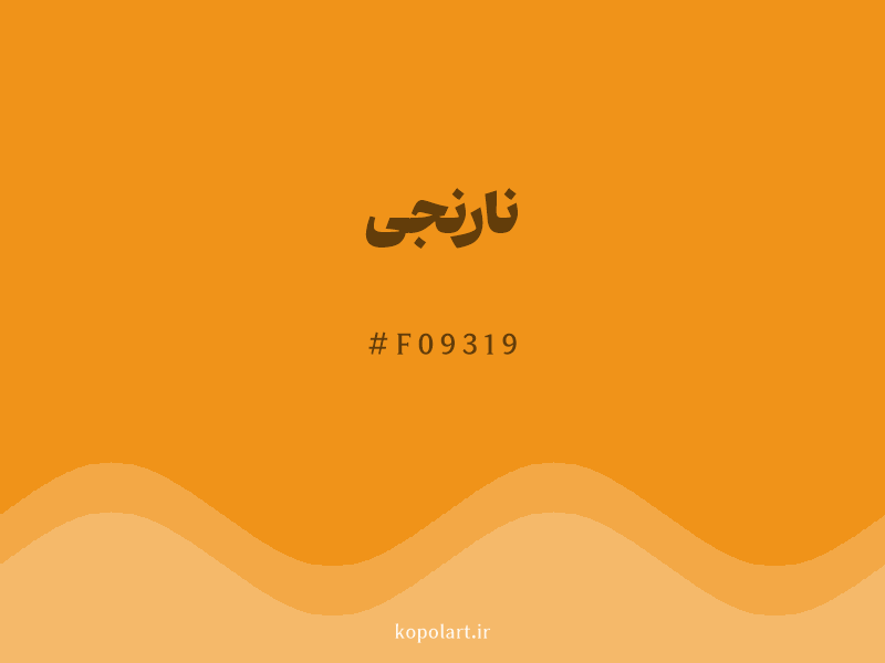 رنگ نارنجی با کد هگزادسیمال F09319 و نام لاتین Orange Color