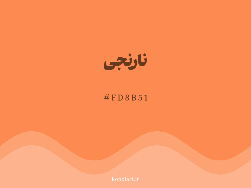 رنگ نارنجی با کد هگزادسیمال FD8B51 و نام لاتین Orange Color