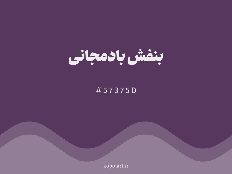 رنگ بنفش بادمجانی با کد هگزادسیمال 57375D