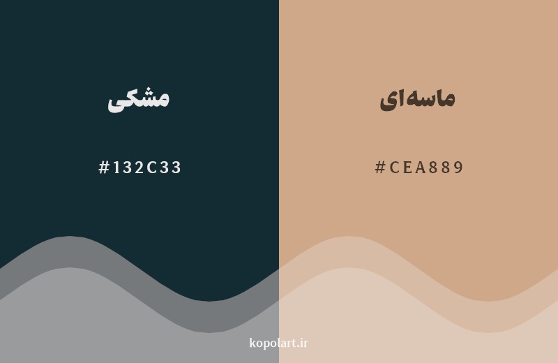 رکیب رنگ مشکی در کنار رنگ مکمل آن ماسهای