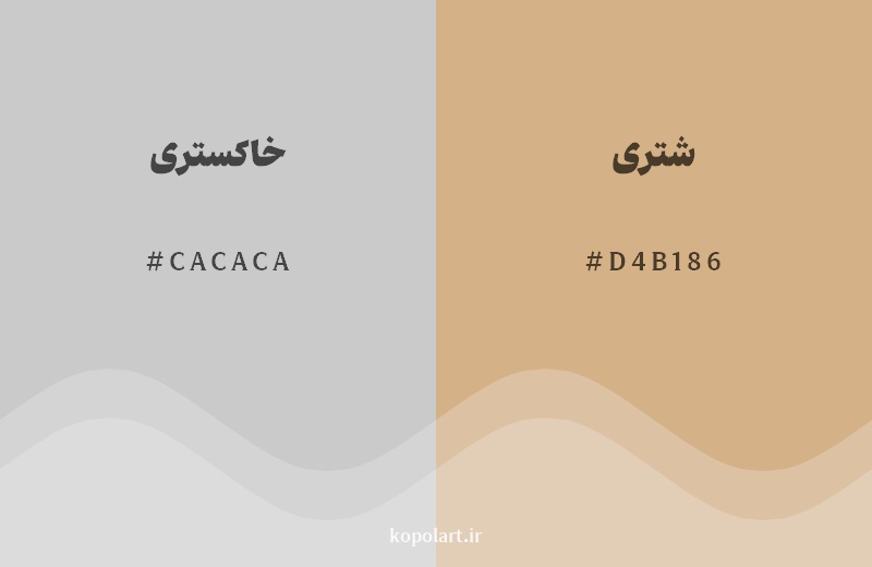 نمایش هارمونی رنگ خاکستری در کنار رنگ همسایه آن شتری