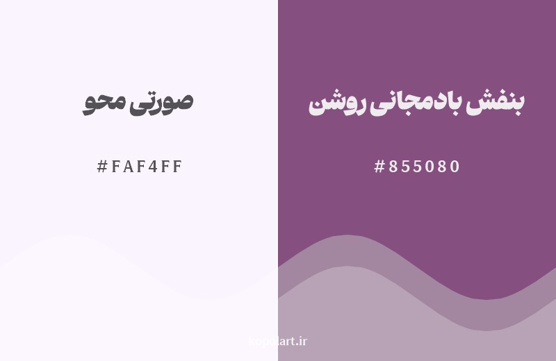 نمایش هارمونی رنگ صورتی محو در کنار رنگ همسایه آن بنفش بادمجانی روشن