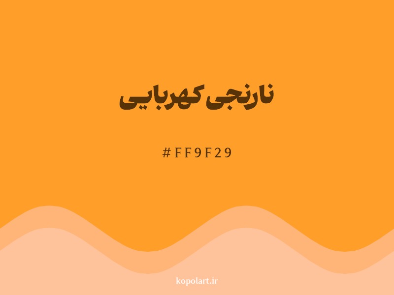 رنگ نارنجی کهربایی با کد هگزادسیمال FF9F29