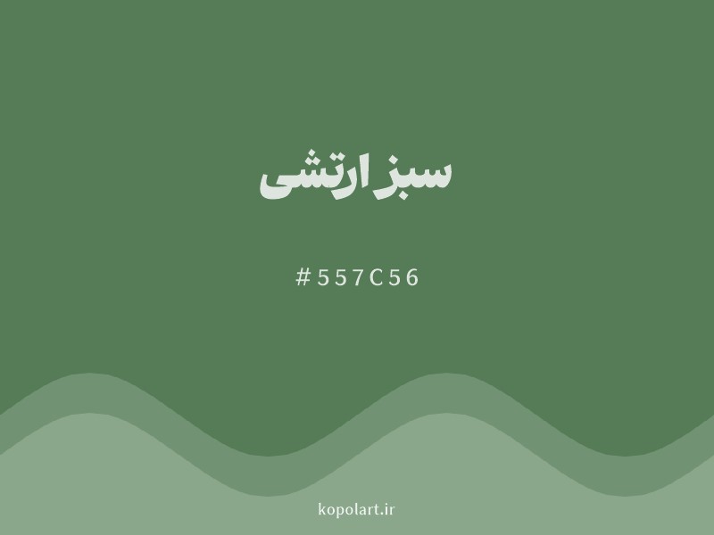 رنگ سبز ارتشی با کد هگزادسیمال 557C56