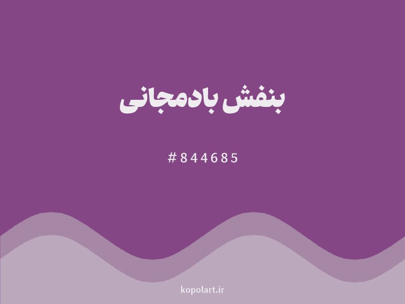 رنگ بنفش بادمجانی با کد هگزادسیمال 844685 و نام لاتین Aubergine Purple Color