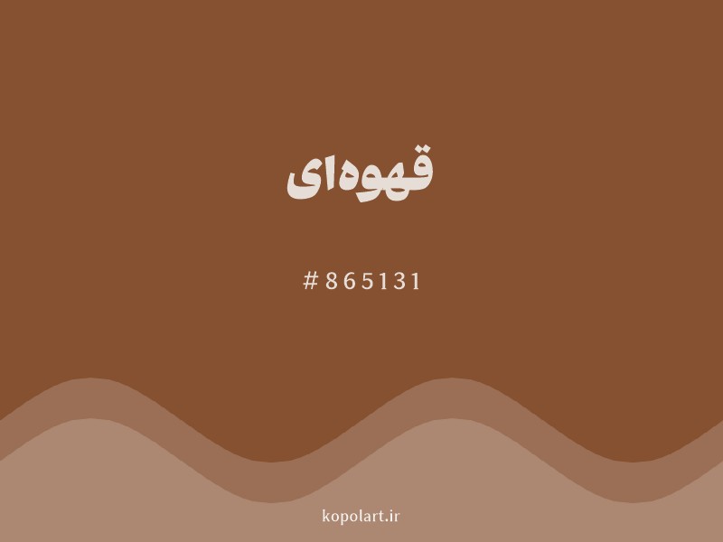 رنگ قهوه‌ای با کد هگزادسیمال 865131 و نام لاتین Brown Color