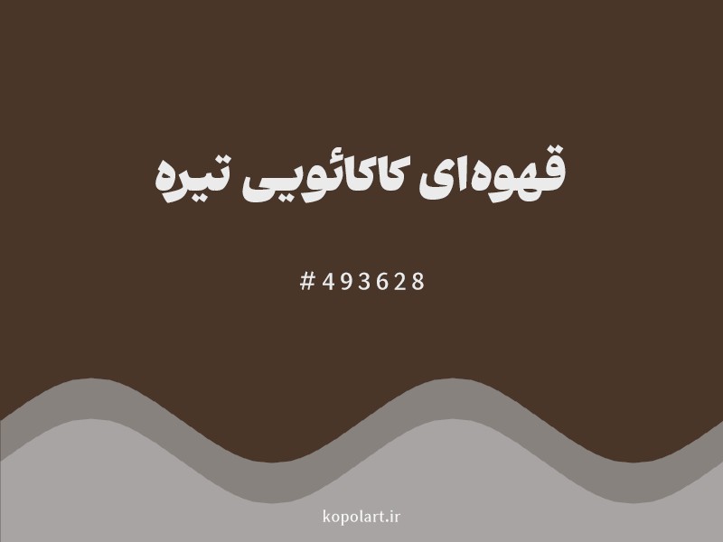 رنگ قهوه‌ای کاکائویی تیره با کد هگزادسیمال 493628 و نام لاتین Cocoa Brown Color
