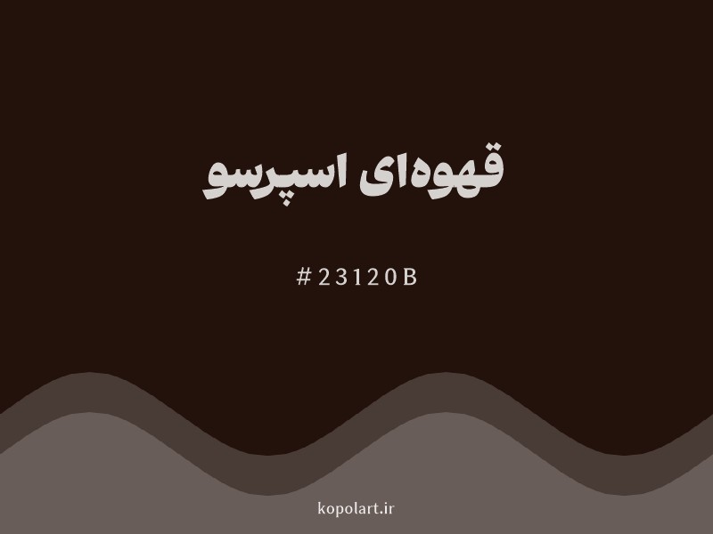 رنگ قهوه‌ای اسپرسو با کد هگزادسیمال 23120B و نام لاتین Coffee Bean Color