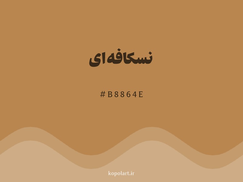 رنگ نسکافه‌ای با کد هگزادسیمال B8864E و نام لاتین Coffee Brown Color