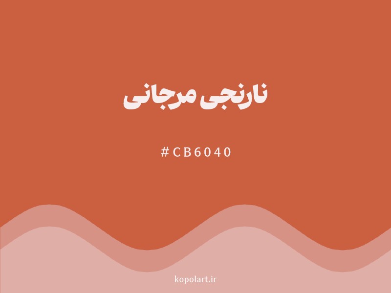 رنگ نارنجی مرجانی با کد هگزادسیمال CB6040 و نام لاتین Coral Orange Color