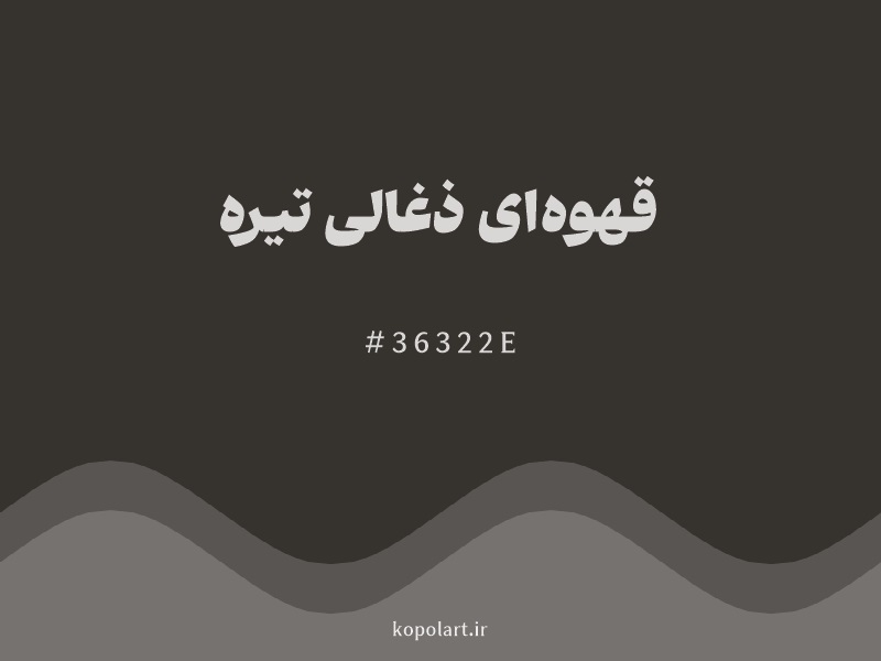 رنگ قهوه‌ای ذغالی تیره با کد هگزادسیمال 36322E