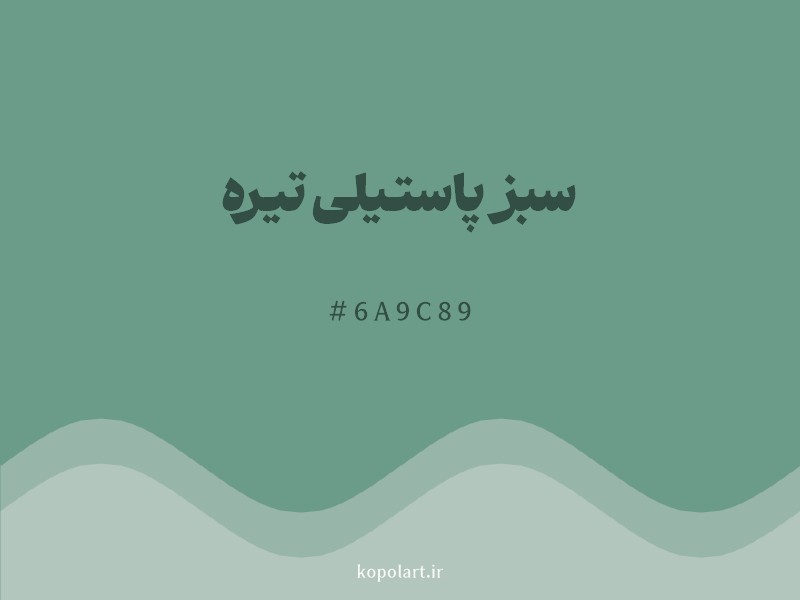 رنگ سبز پاستیلی تیره با کد هگزادسیمال 6A9C89