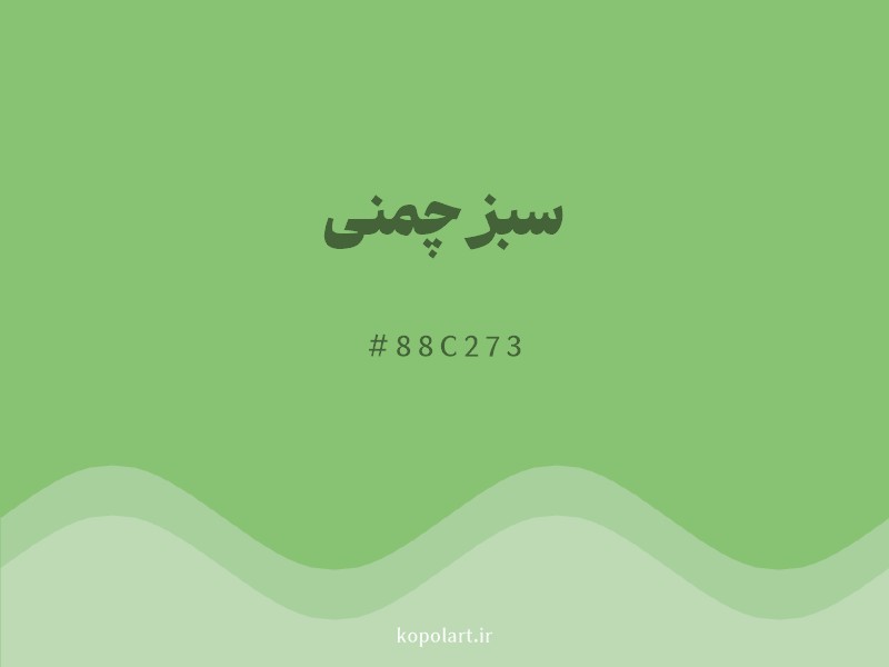 رنگ سبز چمنی با کد هگزادسیمال 88C273 و نام لاتین Grass Green Color