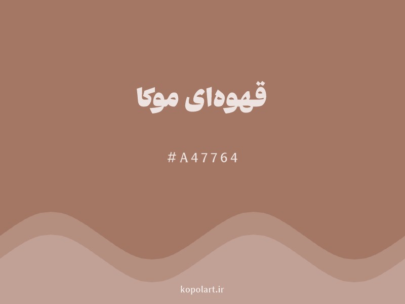 رنگ قهوه‌ای موکا با کد هگزادسیمال A47764 و نام لاتین Mocha Brown Color