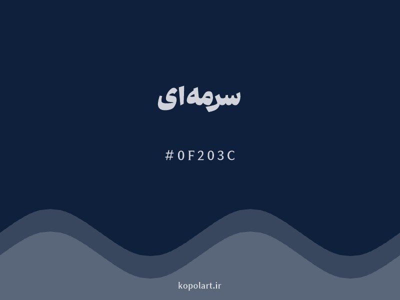 رنگ سرمه‌ای با کد هگزادسیمال 0F203C و نام لاتین Navy Blue Color