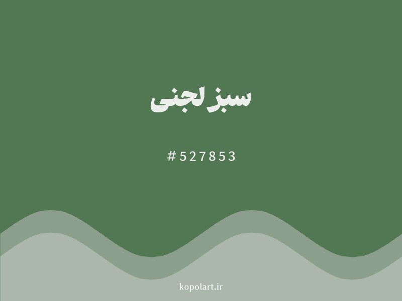 رنگ سبز لجنی با کد هگزادسیمال 527853