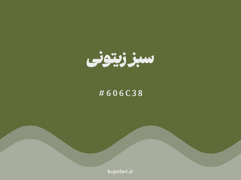 رنگ سبز زیتونی با کد هگزادسیمال 606C38
