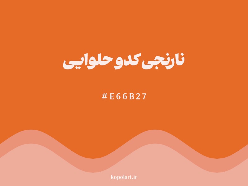 رنگ نارنجی کدو حلوایی با کد هگزادسیمال E66B27