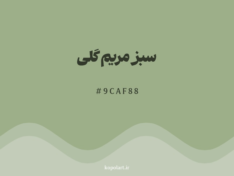 رنگ سبز مریم گلی با کد هگزادسیمال 9CAF88