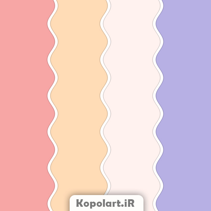 پالت رنگ پاستیلی صورتی کالباسی، هلویی روشن، اسطوخودوسی (یاسی روشن) و سفید صدفی روشن