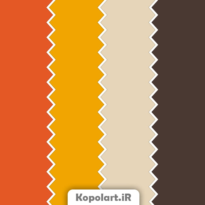 پالت رنگ پاییزی نارنجی آجری، پرتقالی و قهوه ای شکلاتی | روانشناسی رنگ + کدها