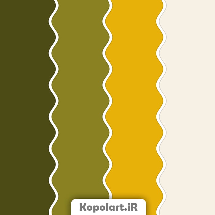پالت رنگی بهاری سبز لجنی، زیتونی و خردلی روانشناسی رنگ + کدهای رنگی