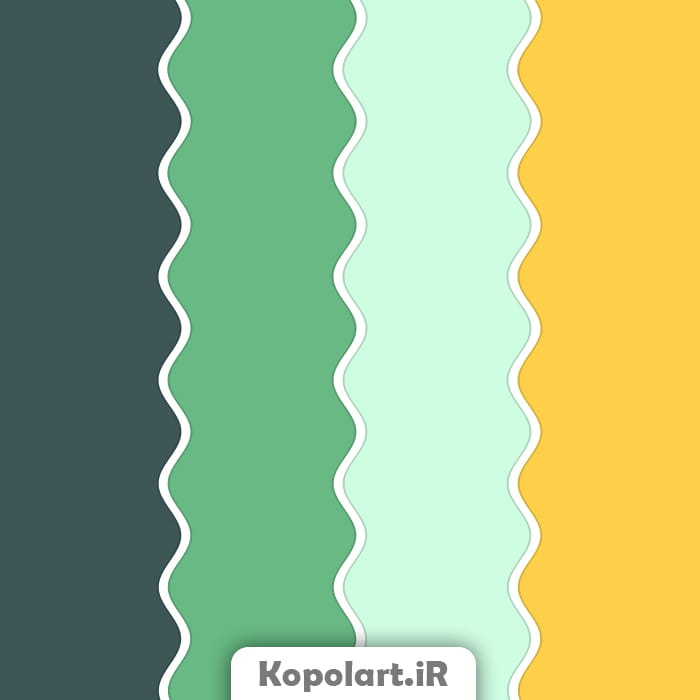 پالت رنگ سبز خزه ای، سبز نعنایی و زرد روانشناسی رنگ + کدهای رنگی