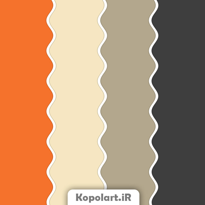 پالت رنگ پاییزی نارنجی سیر، مشکی و بژ به همراه روانشناسی رنگ و کدها(Rgb, Cmyk, Hex)