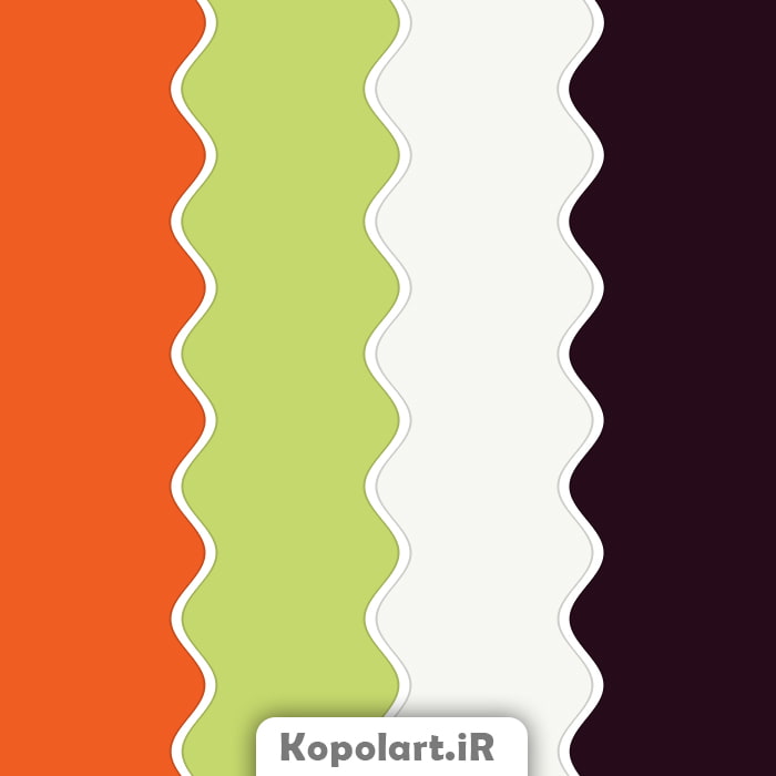 پالت رنگ جگری، سبز فسفری، نارنجی و سفید تیتانیومی به همراه روانشناسی رنگها و کدها(Rgb, Cmyk, Hex)