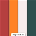 پالت رنگ قرمز آجری، نارنجی سوخته و سبز لجنی تیره