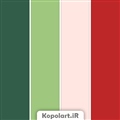 پالت رنگ سبز جنگلی، سبز دریایی، قرمز عقیق و صورتی محو