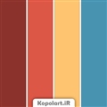 پالت رنگ قرمز عنابی، آبی فولادی، قرمز مرجانی و زرد انبه ای(کهربایی) به همراه روانشناسی رنگها و کدها(Rgb, Cmyk, Hex)