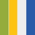 پالت رنگ سبز چمنی، زرد و آبی درباری
