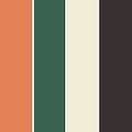 پالت رنگ سبز لجنی، نارنجی و خاکی