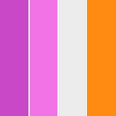 پالت رنگی دخترانه بنفش، صورتی و نارنجی روانشناسی رنگ + کدهای رنگی